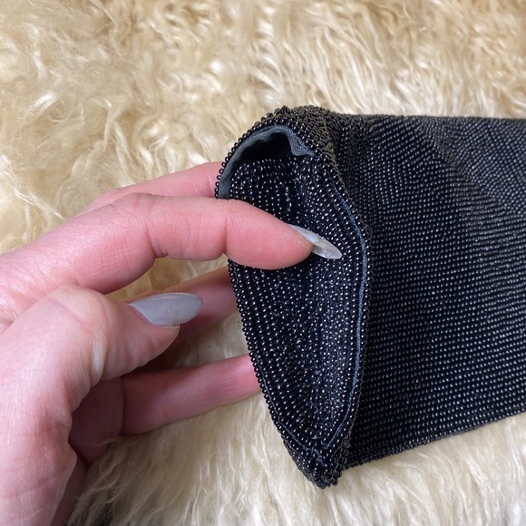 Vintage clutch purse Goldco glass beaded black 1940’s 1950’s - Picture 3 of 10